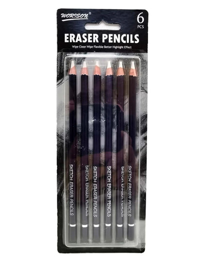 6pcs Artist Eraser Pencil Set