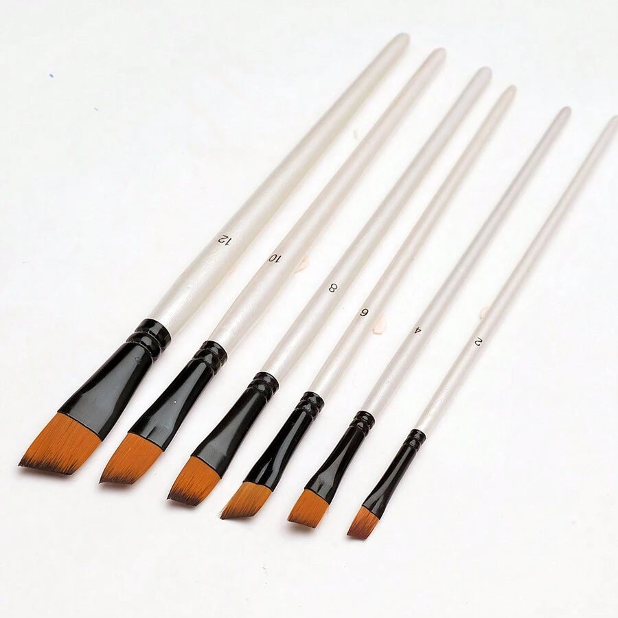 12-Piece Round Angular Paint Brush Set