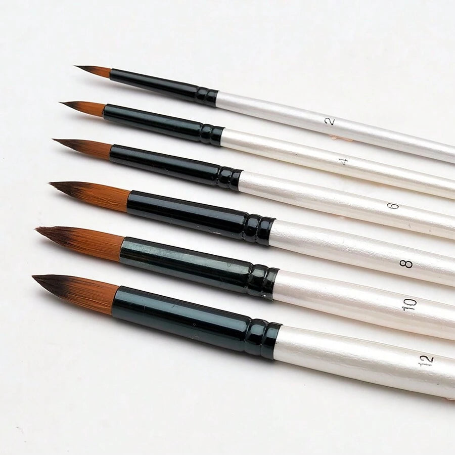 12-Piece Round Angular Paint Brush Set