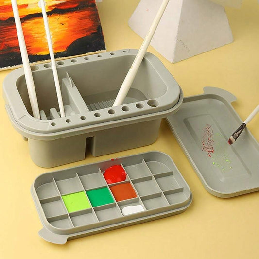 Paint Brush Cleaning Set: Includes Washer, 18-Color Palette, and Hanger