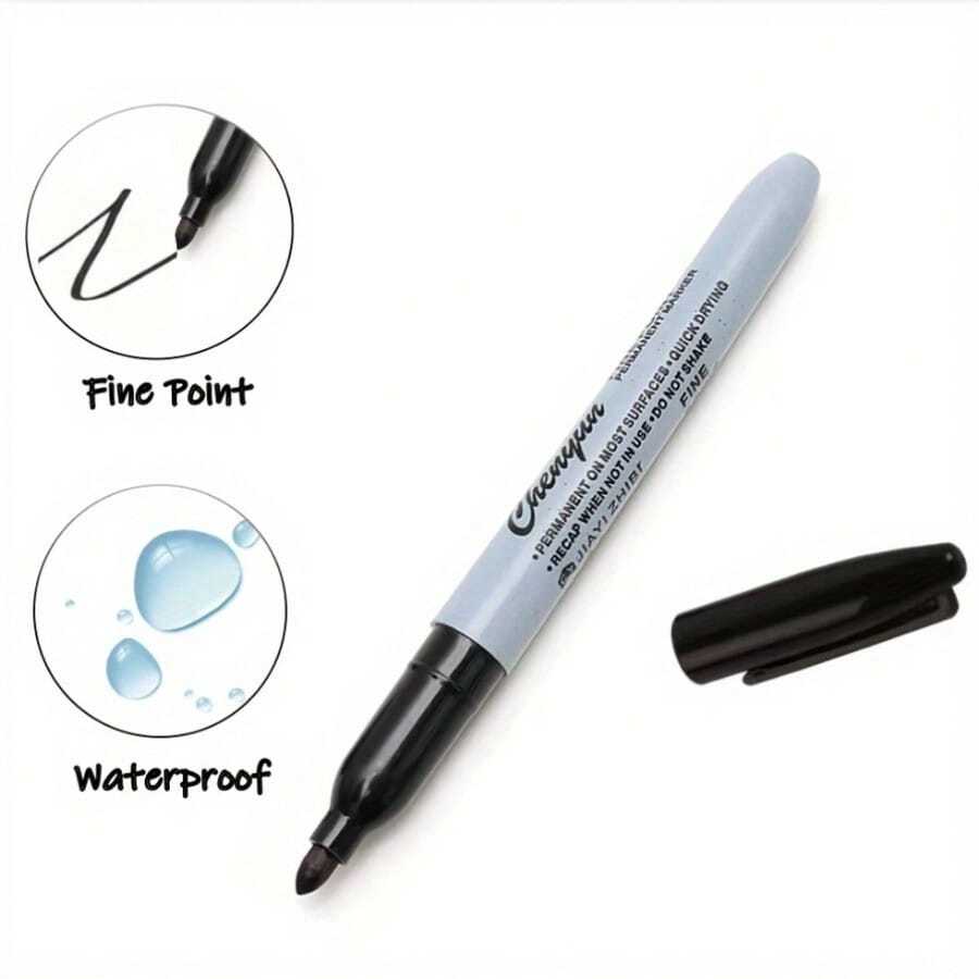 10pcs Ultimate Waterproof Black Markers