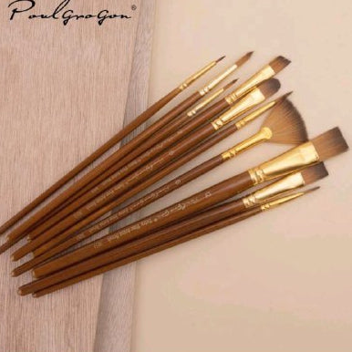 10-Piece Round Angular Paint Brush Set